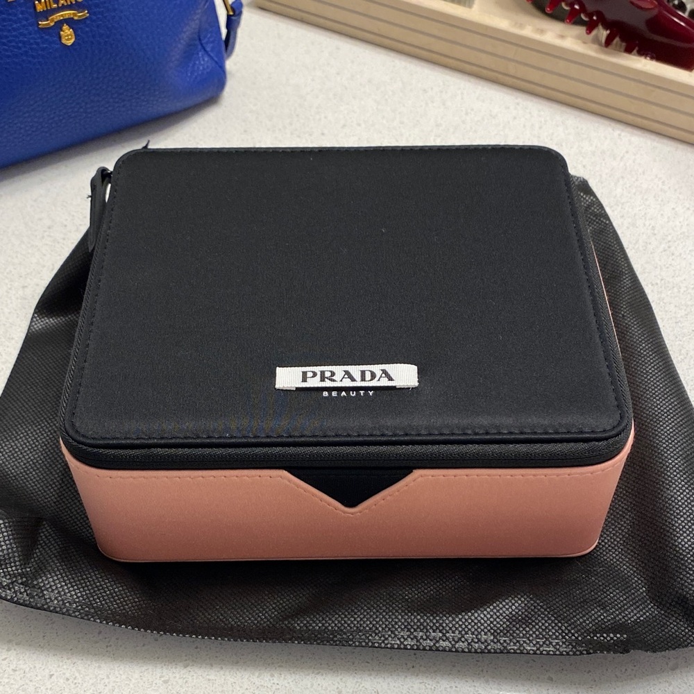 Prada Black and Pink Cosmetic Case